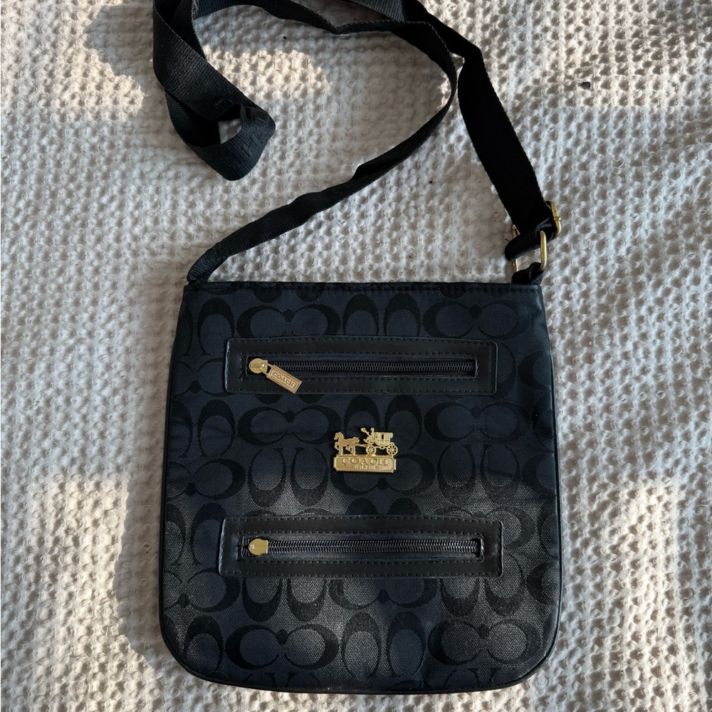 Coach Black Fabric Strap